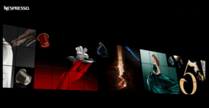 Nespresso promovering, kaffekapsler og elegance.