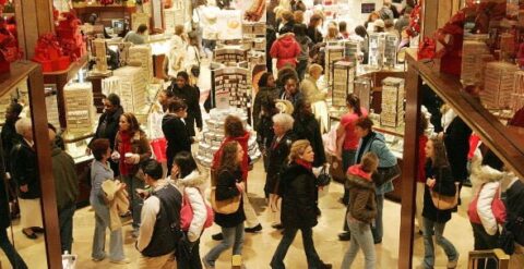 Travl butik med mange kunder