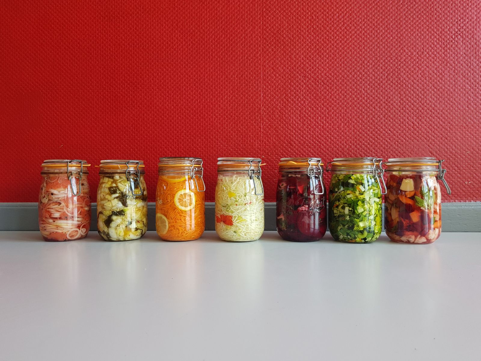 Glas med fermenterede grøntsager