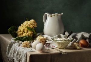 Gratineret blomkål med pasta