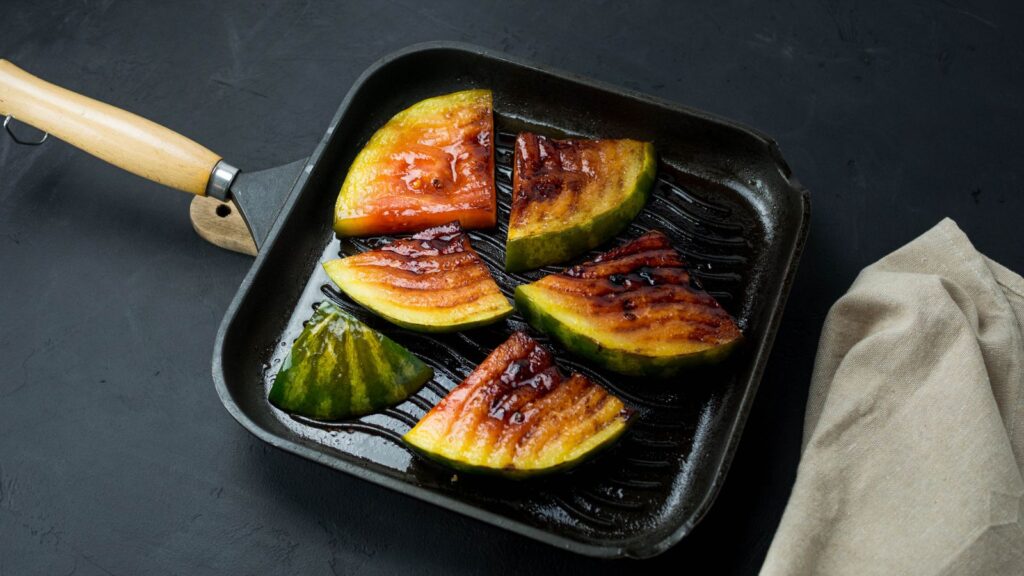 Grillet vandmelon med feta og mynte