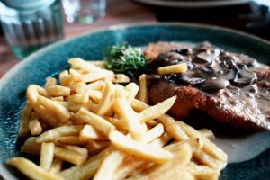 Kalkunschnitzel i orangesauce