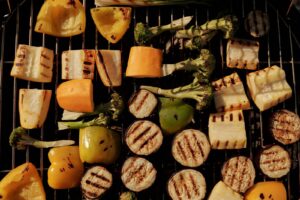 Portobello-burger med grillet svamp