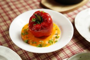 Spaghetti peperonata
